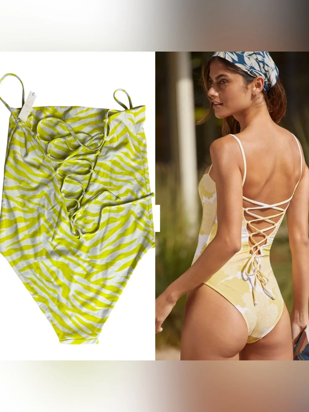 NEW Anthropologie Citrine Luna One Piece Swimsuit Size Large NWT$176